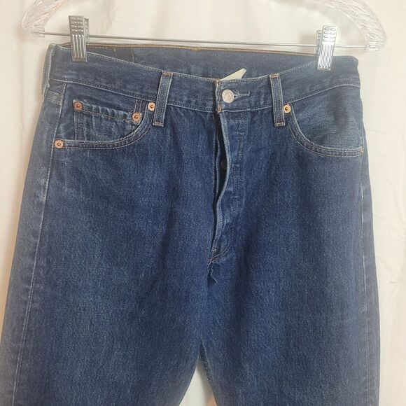 Levi's 501 Button Fly Straight Leg Jeans Men's Size 31 X 33 Blue Denim Workwear - Picture 2 of 13